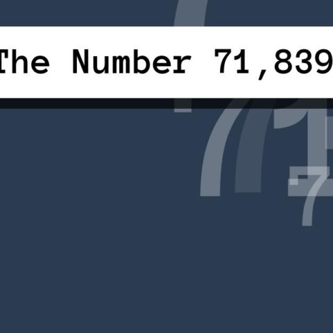 About The Number 71,839