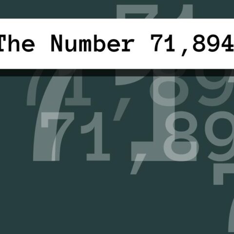 About The Number 71,894