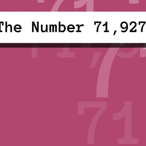 About The Number 71,927