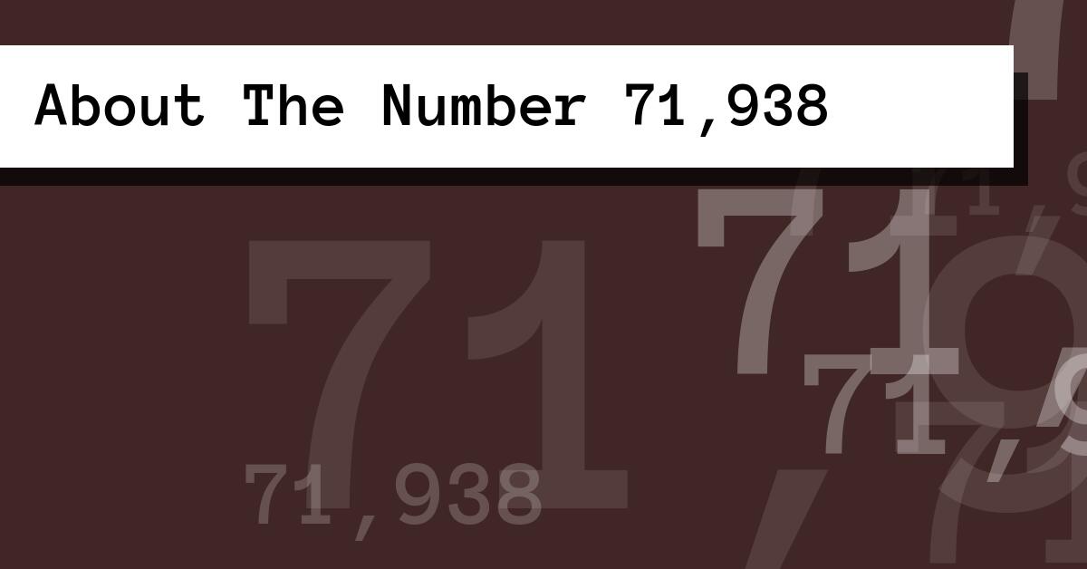 About The Number 71,938