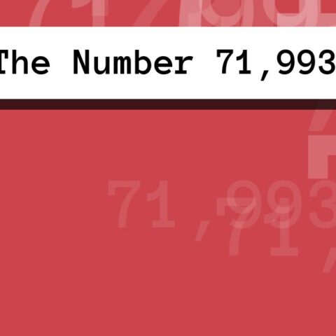 About The Number 71,993