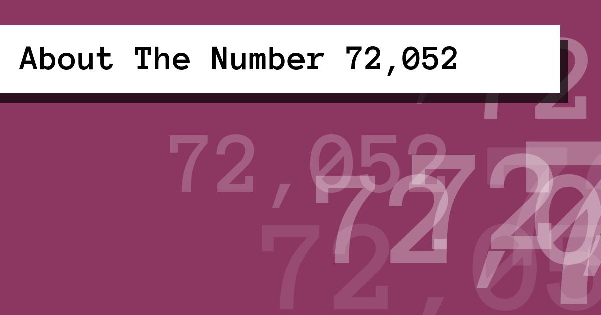 About The Number 72,052