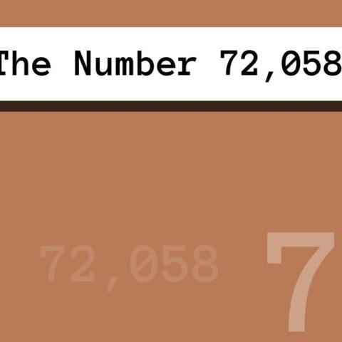 About The Number 72,058