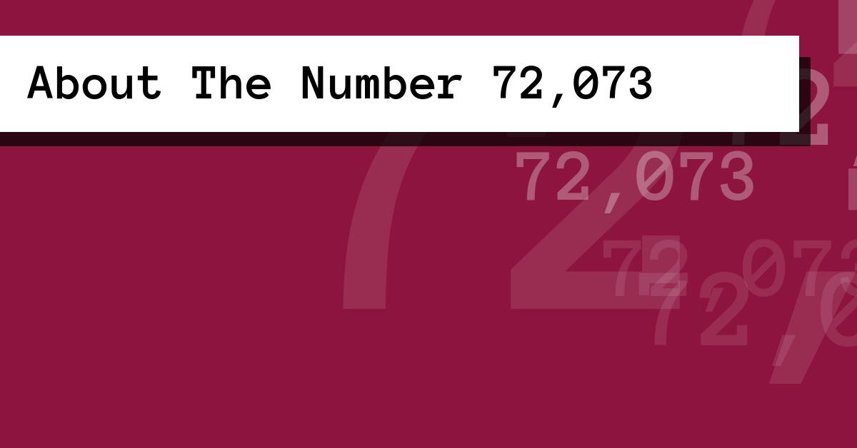 About The Number 72,073