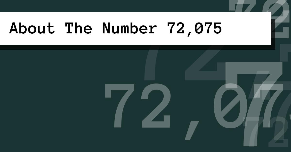 About The Number 72,075