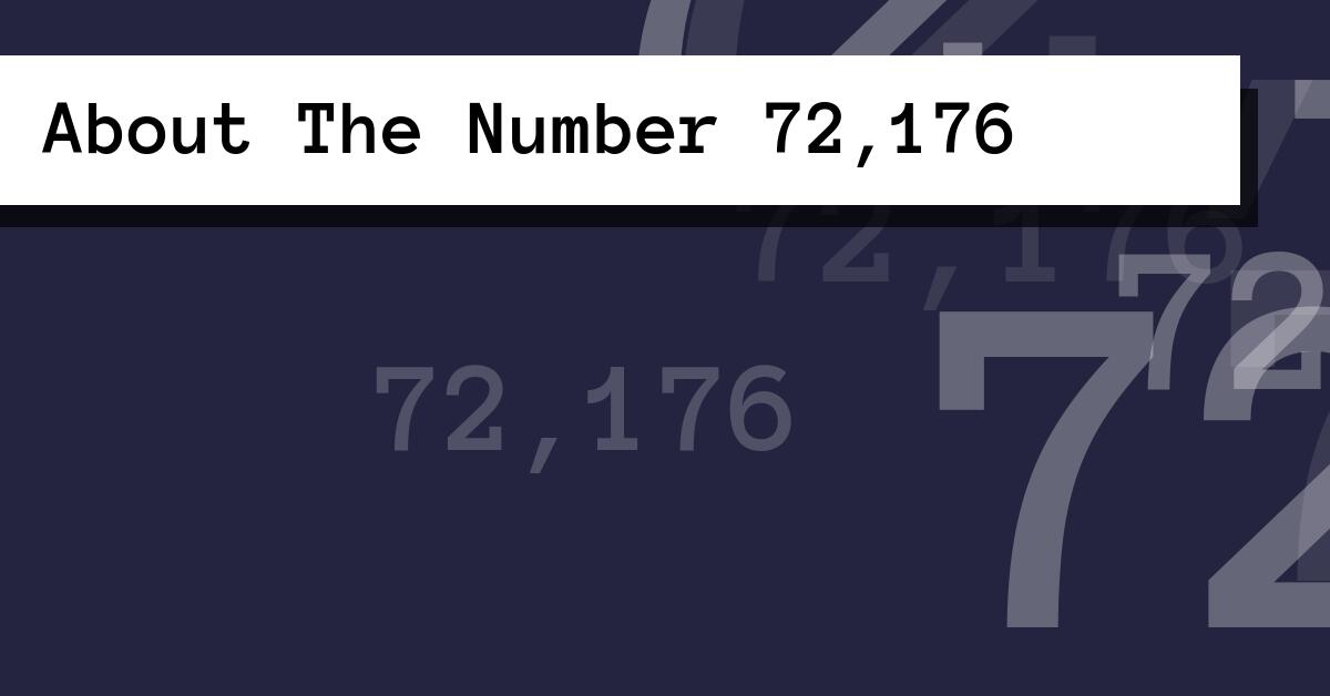 About The Number 72,176