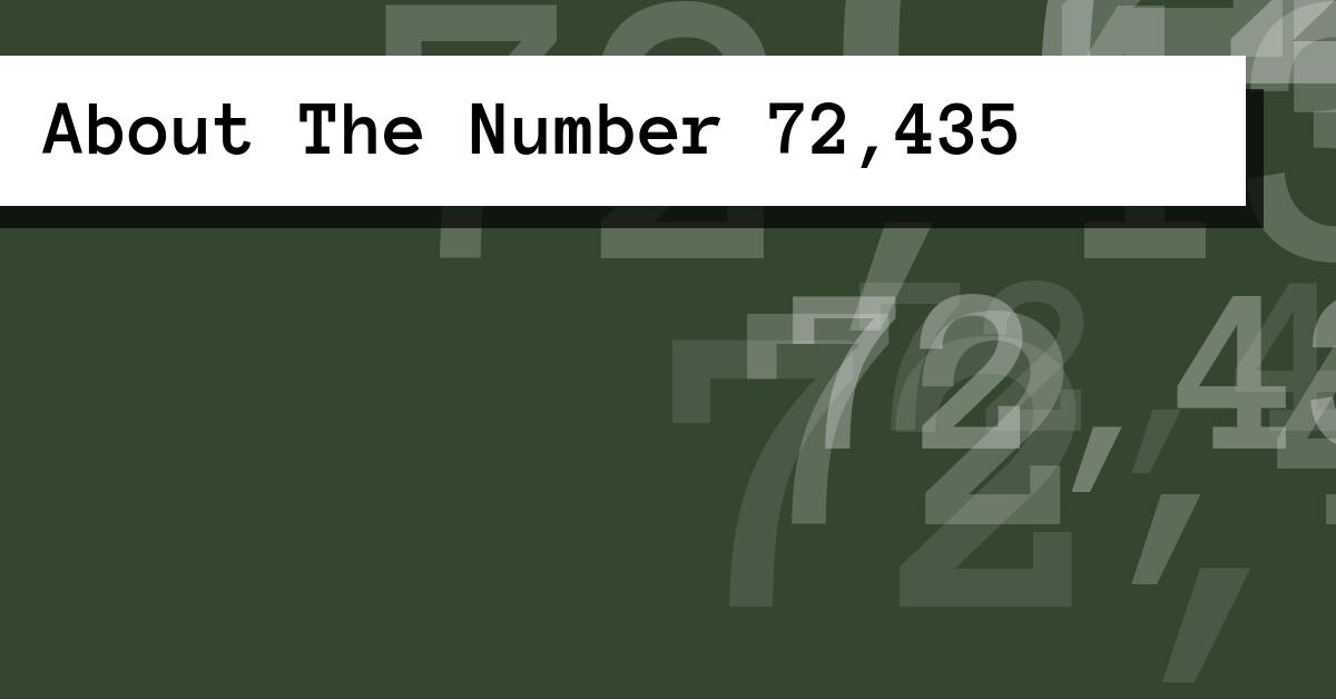 About The Number 72,435