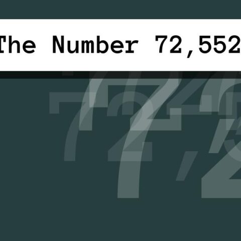 About The Number 72,552