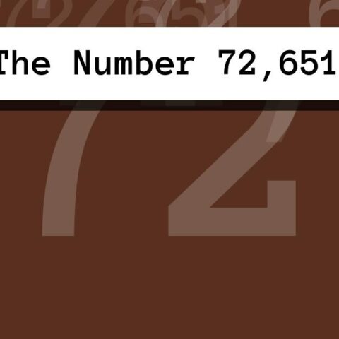 About The Number 72,651