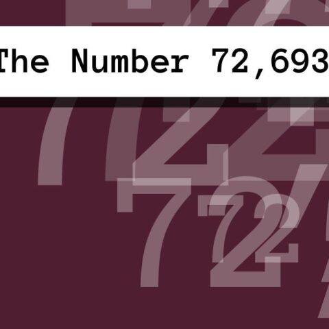 About The Number 72,693
