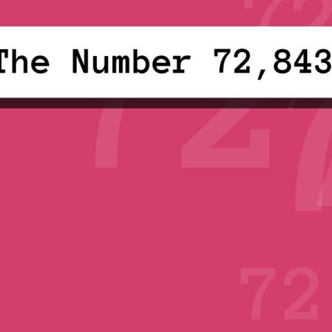 About The Number 72,843