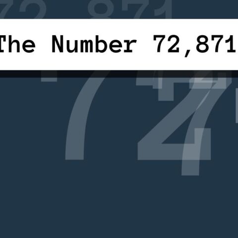 About The Number 72,871
