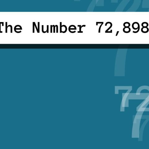 About The Number 72,898