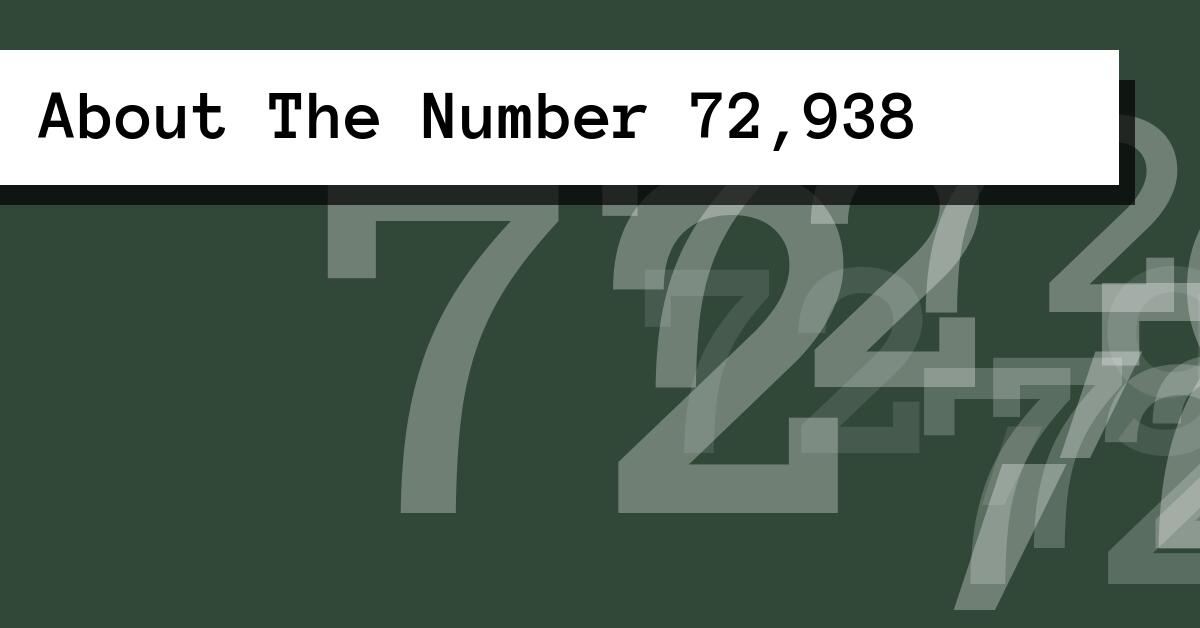 About The Number 72,938