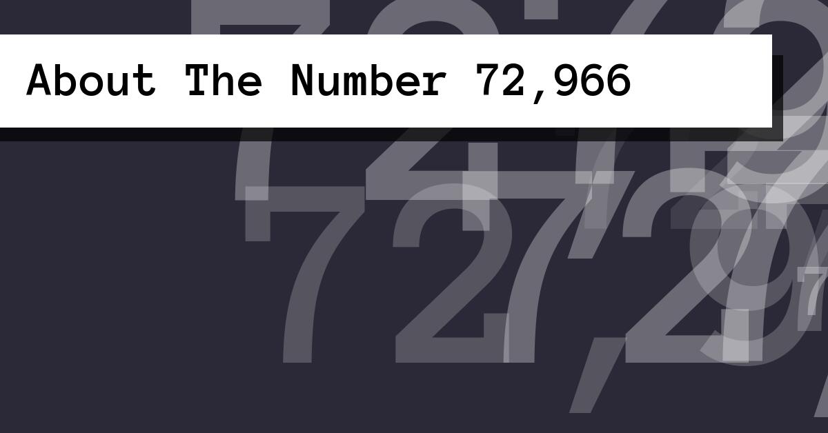 About The Number 72,966