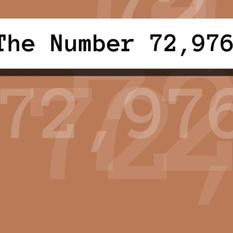 About The Number 72,976