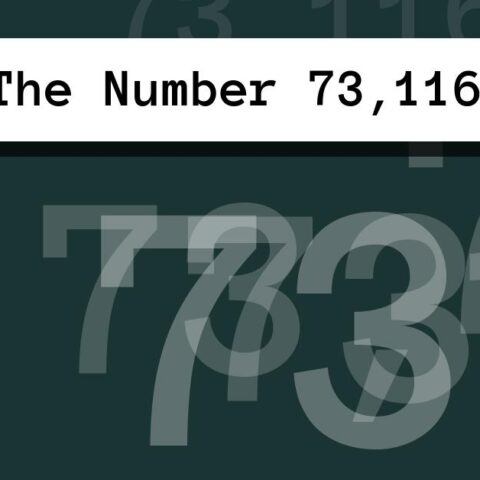 About The Number 73,116