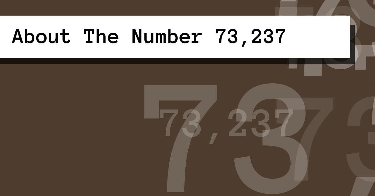 About The Number 73,237