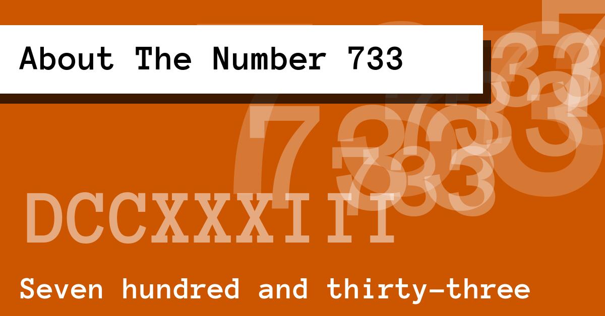 About The Number 733