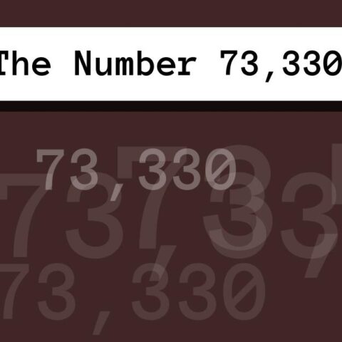 About The Number 73,330