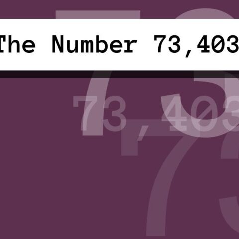 About The Number 73,403