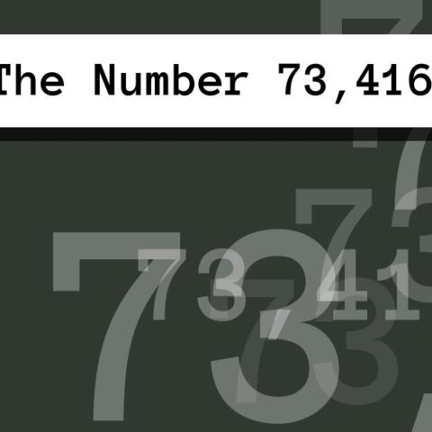 About The Number 73,416