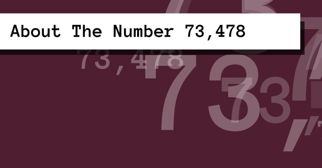 About The Number 73,478