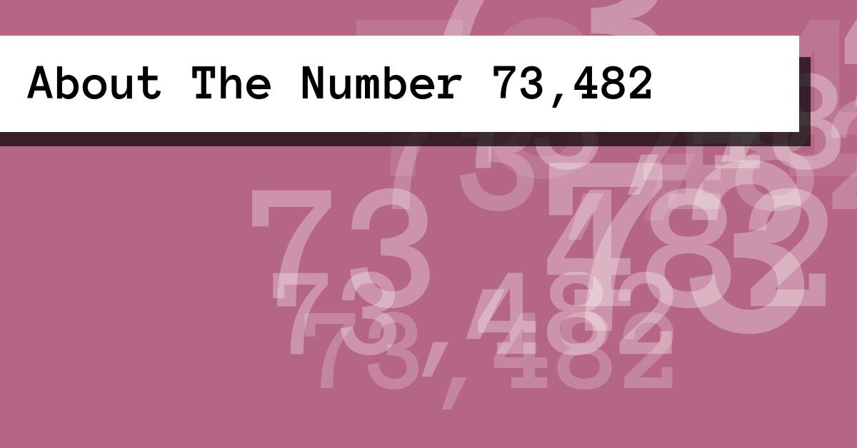About The Number 73,482