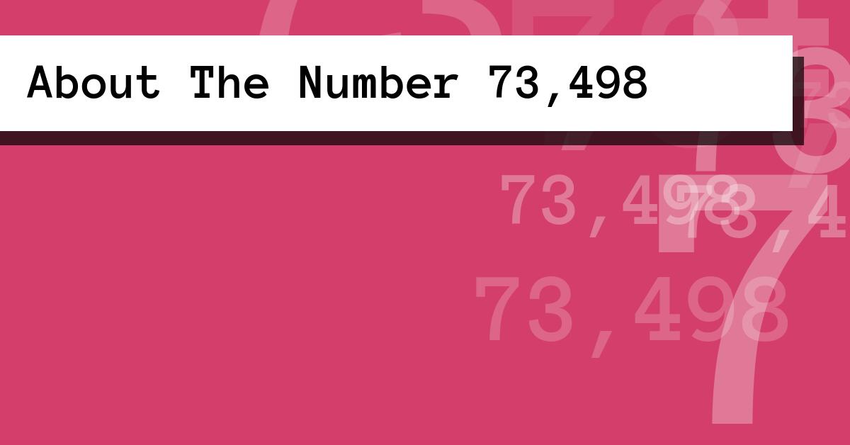 About The Number 73,498