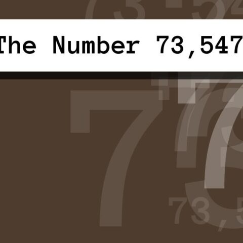 About The Number 73,547