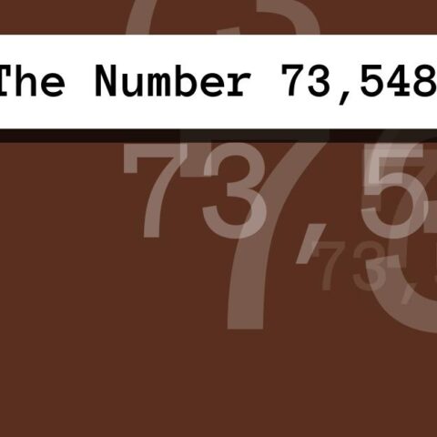 About The Number 73,548