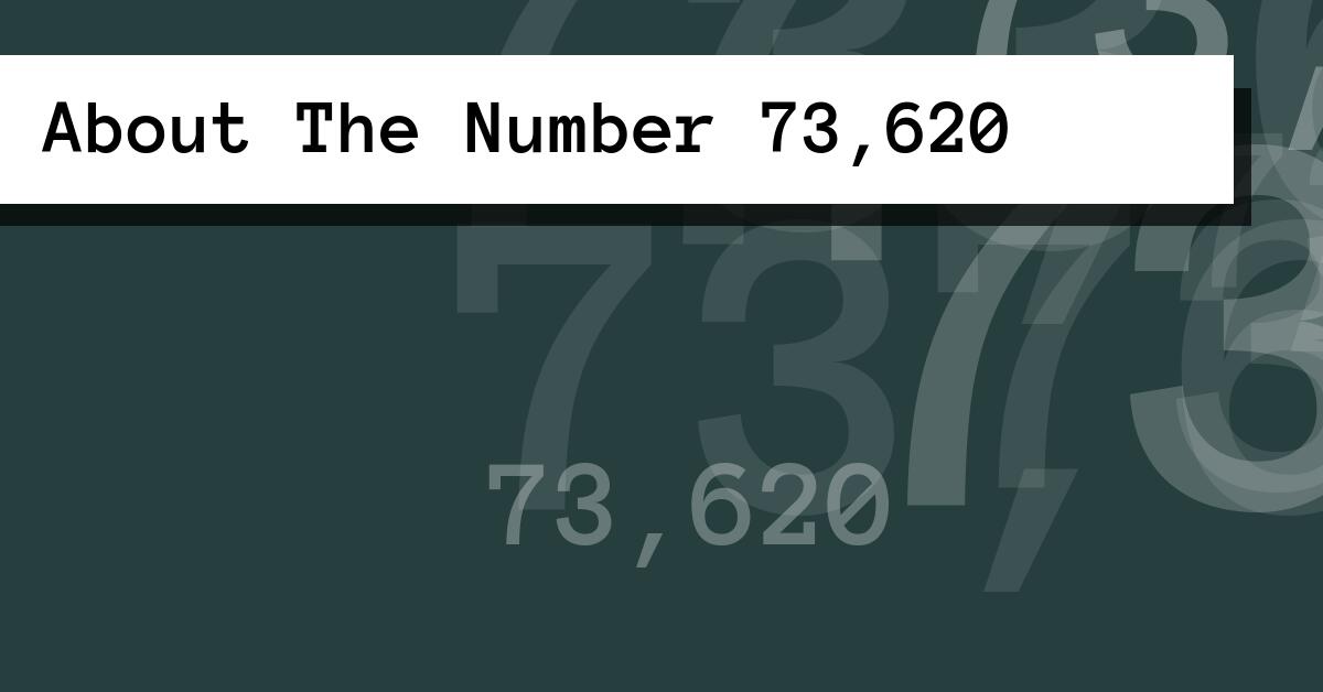 About The Number 73,620