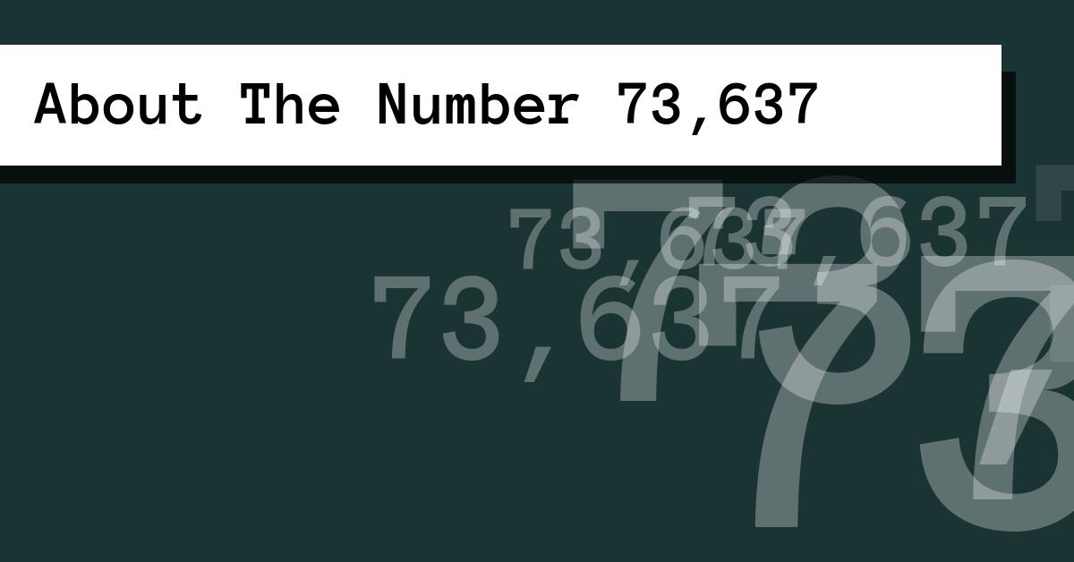About The Number 73,637
