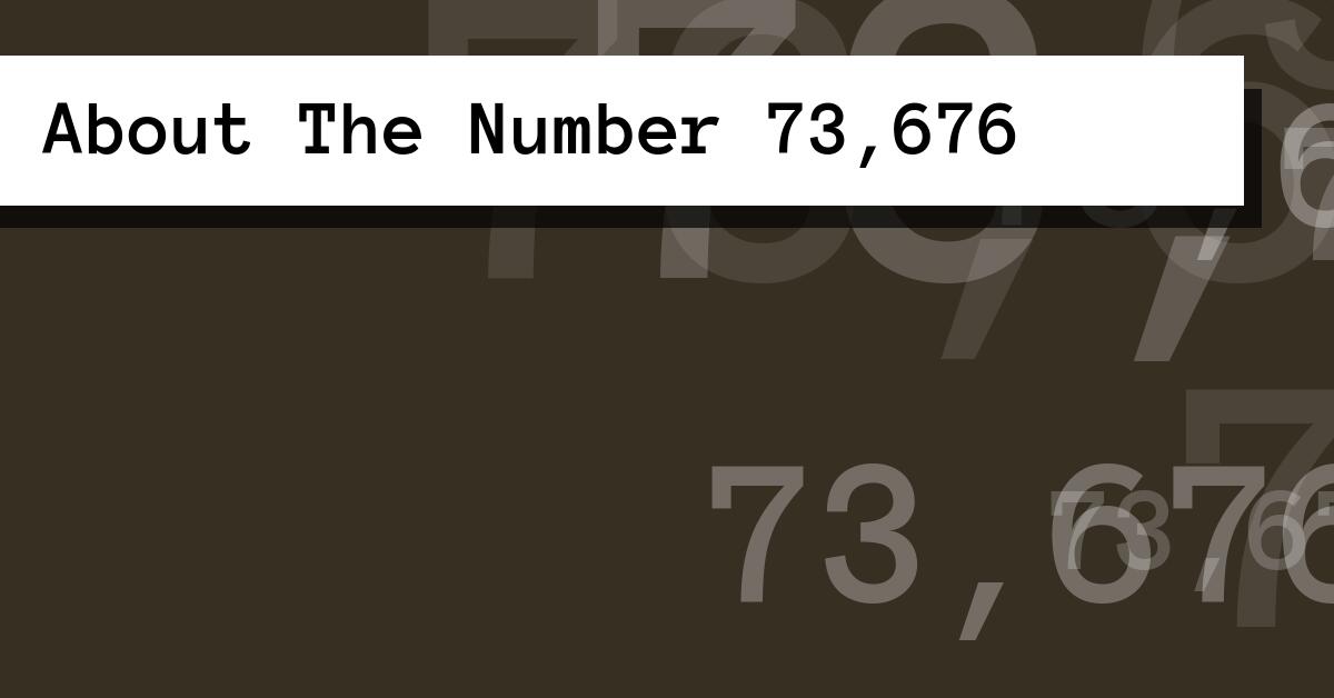 About The Number 73,676