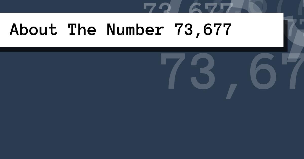 About The Number 73,677