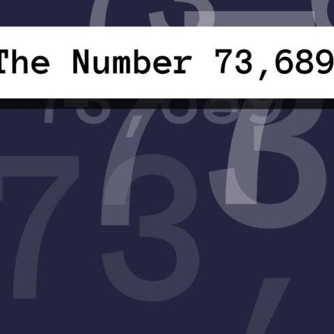 About The Number 73,689