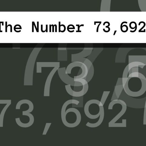 About The Number 73,692