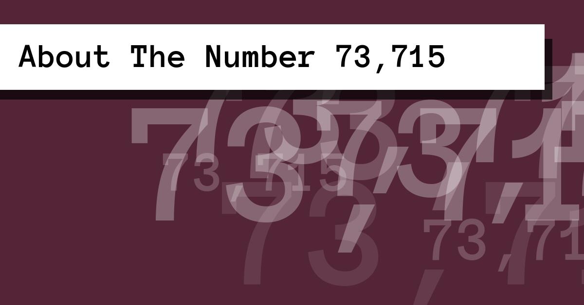 About The Number 73,715