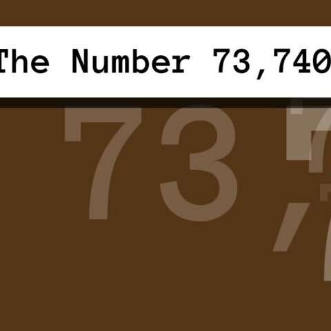 About The Number 73,740