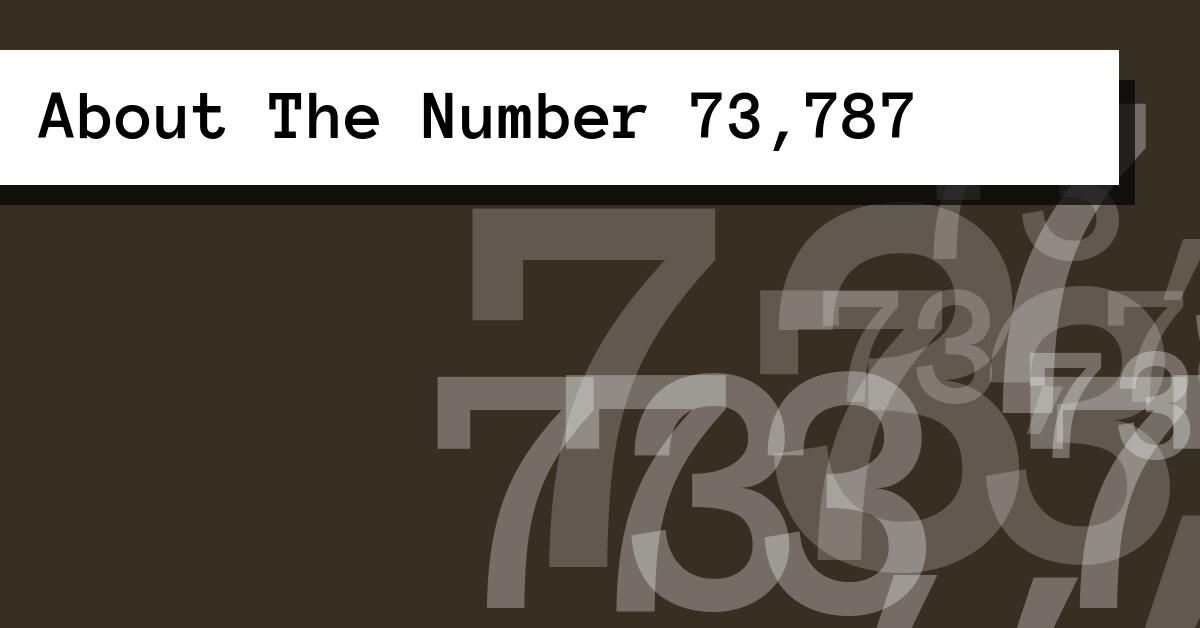 About The Number 73,787