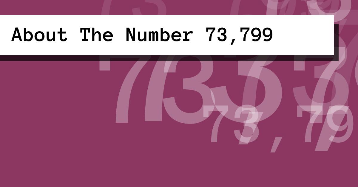 About The Number 73,799