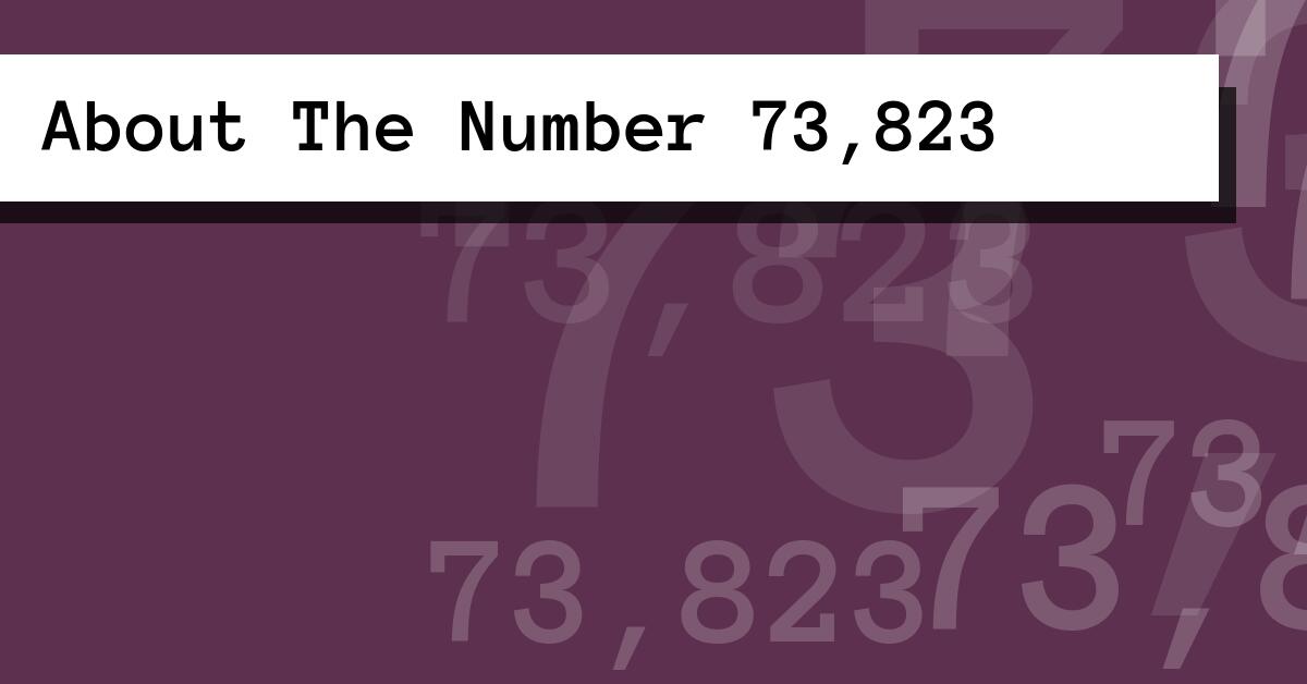 About The Number 73,823