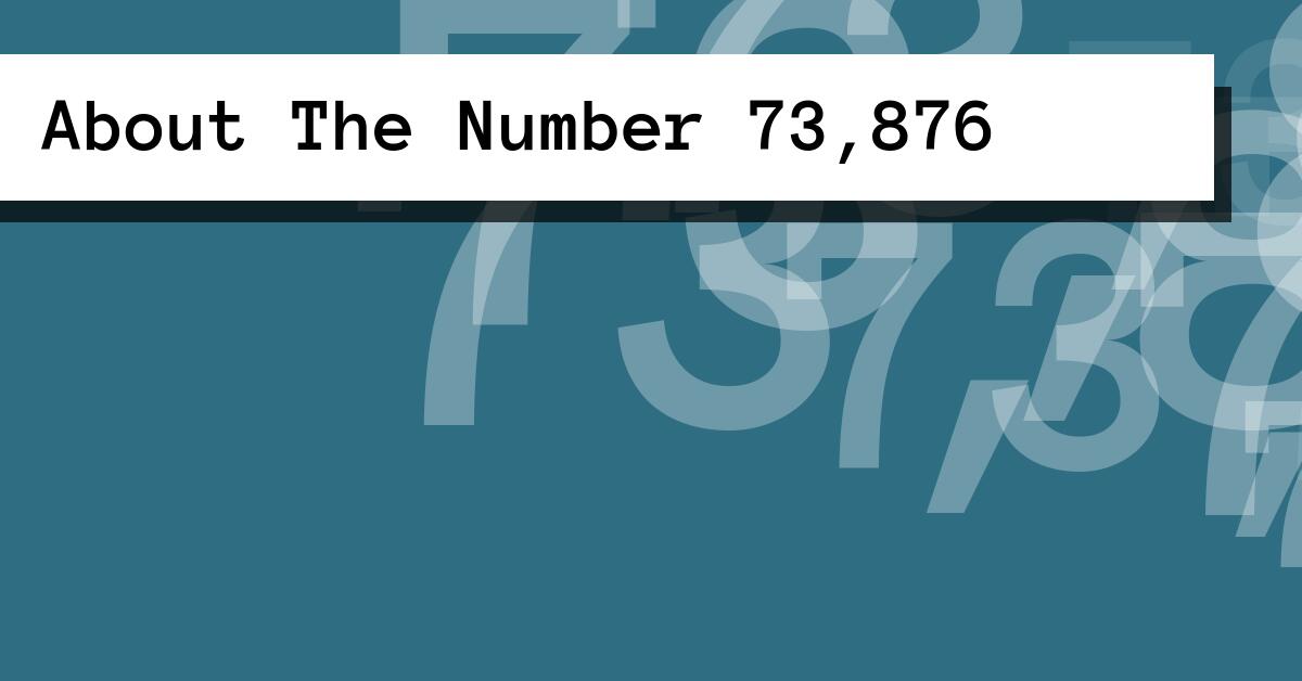About The Number 73,876