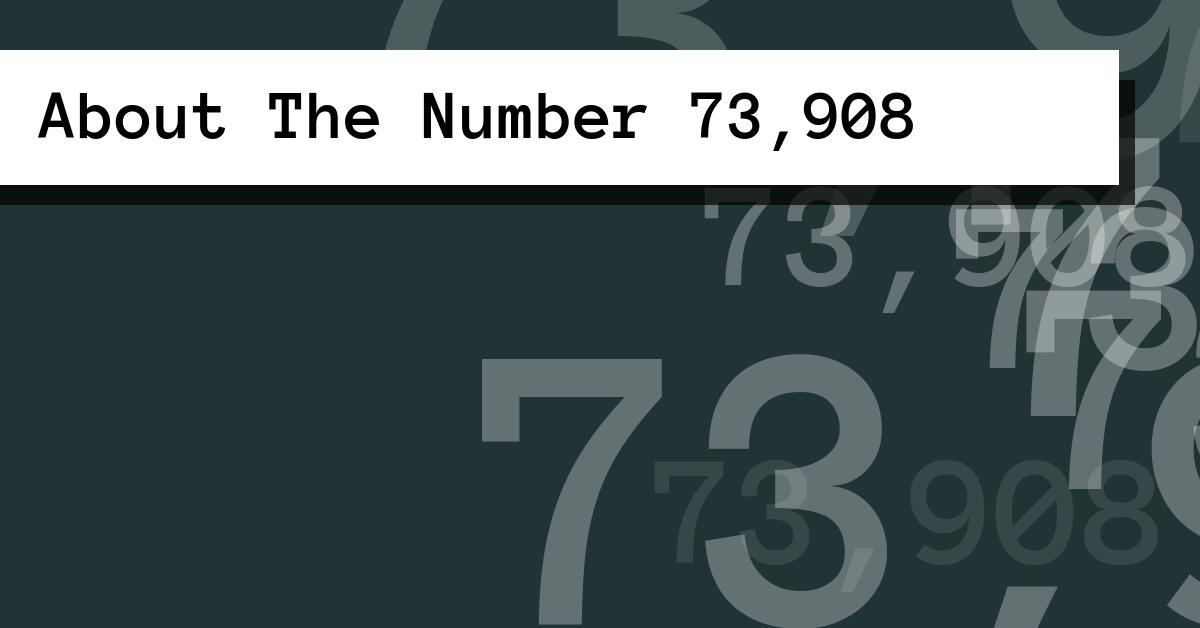 About The Number 73,908