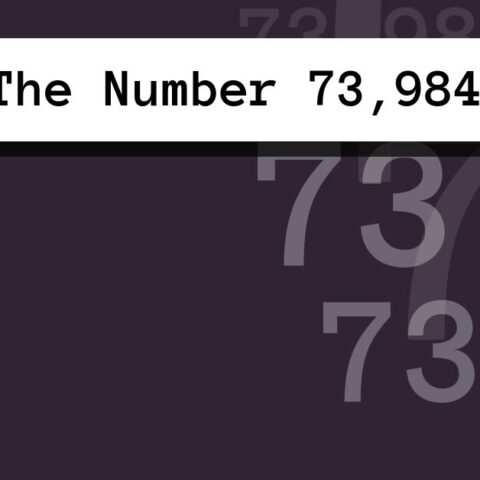 About The Number 73,984