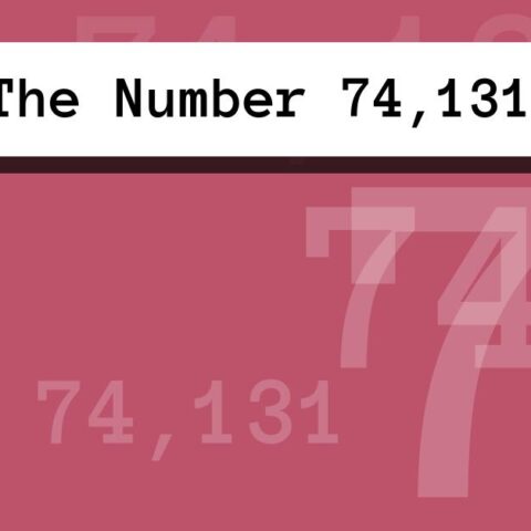 About The Number 74,131
