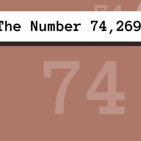 About The Number 74,269