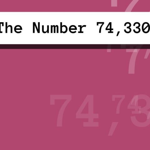 About The Number 74,330