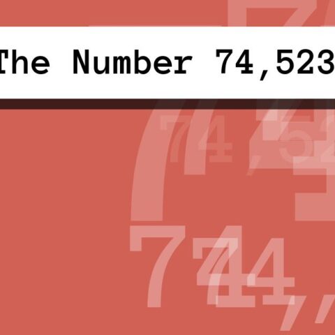 About The Number 74,523