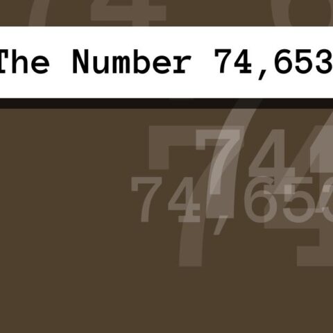 About The Number 74,653